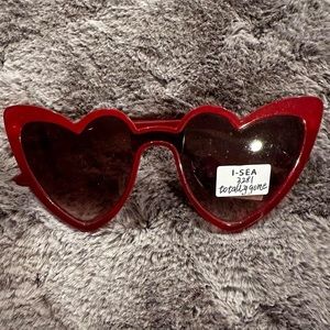 Unisex oversized red heart sunglasses brand new never used